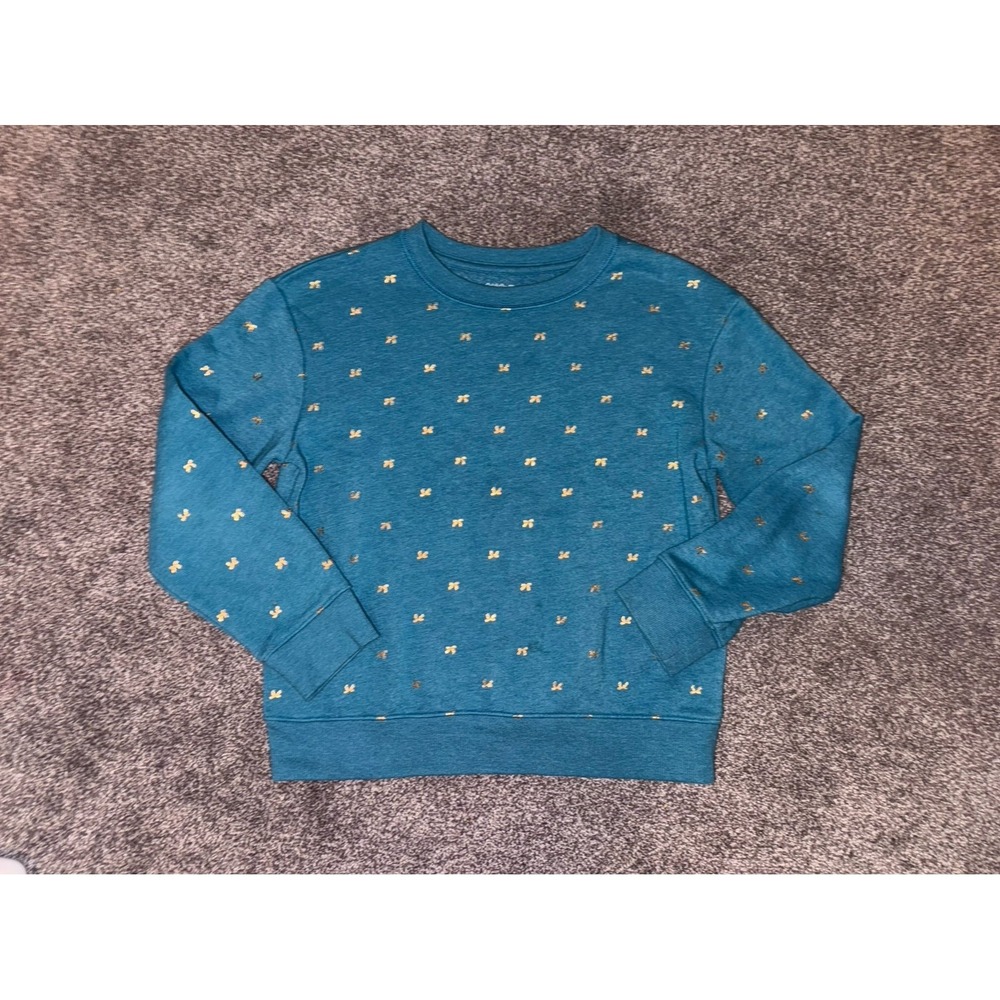 Cat & Jack Youth‎ Girls Blue Sweater with Gold Bows